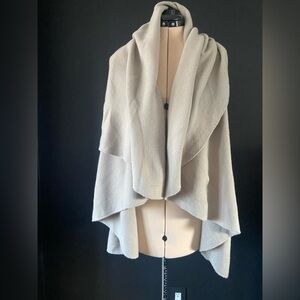 Elegant taupe Drape waterfall Sweater cardigan